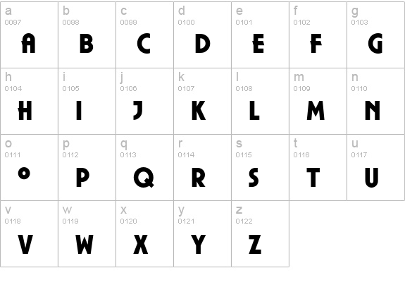 PlazaEF-Ultra lowercase a-z preview