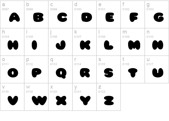 Pleasantly Plump lowercase a-z preview