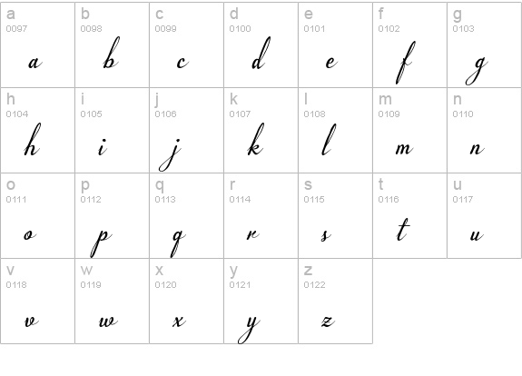 Plebeya lowercase a-z preview