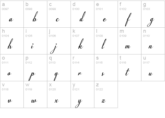 Plebeya Swash Caps lowercase a-z preview