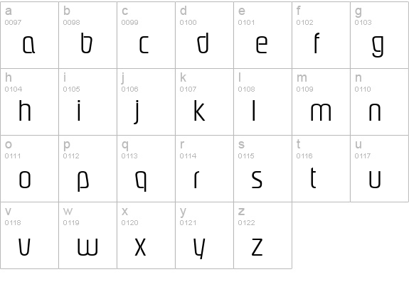 PloverLight Regular lowercase a-z preview