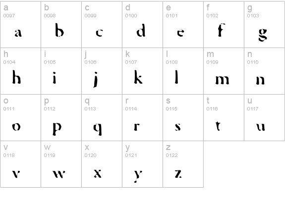 Plump-Normal lowercase a-z preview