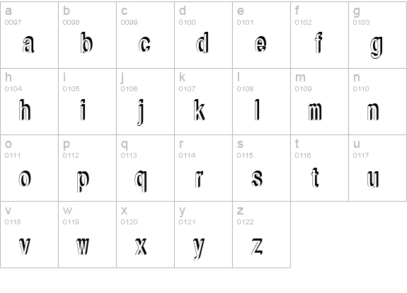 PMT-Relief lowercase a-z preview