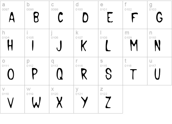 Pocket Monster lowercase a-z preview