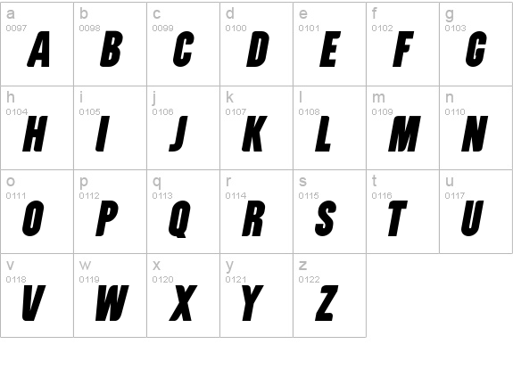Pocketknife lowercase a-z preview