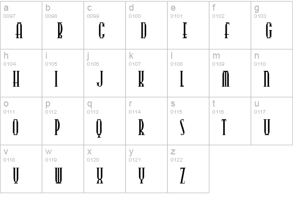 PointsWest lowercase a-z preview