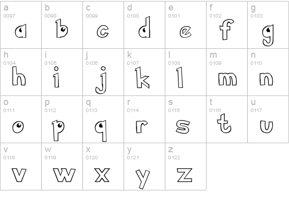 Pokemon Hollow lowercase a-z preview