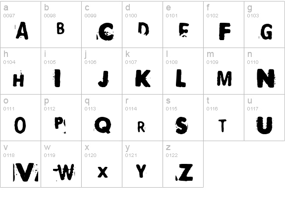 Polaroid 22 lowercase a-z preview