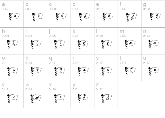 Pole Nord lowercase a-z preview