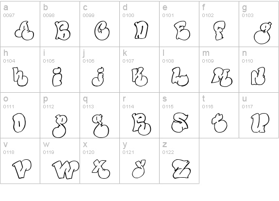 Political Graft Outline lowercase a-z preview