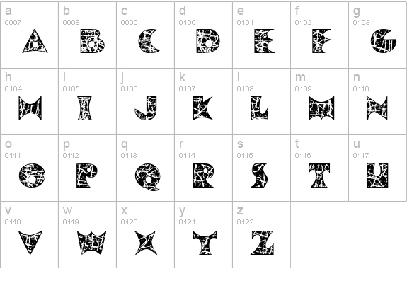 PollockMF lowercase a-z preview