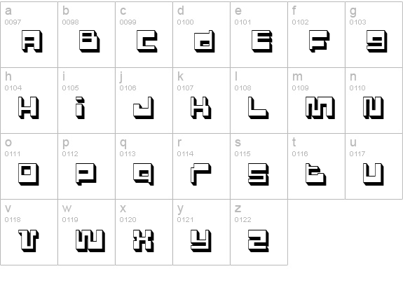 Polygon Power lowercase a-z preview