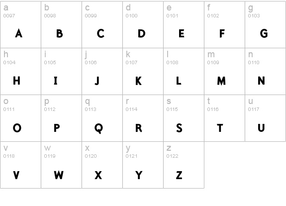 PolymerBoldCaps lowercase a-z preview