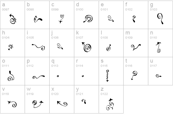 Polywog lowercase a-z preview