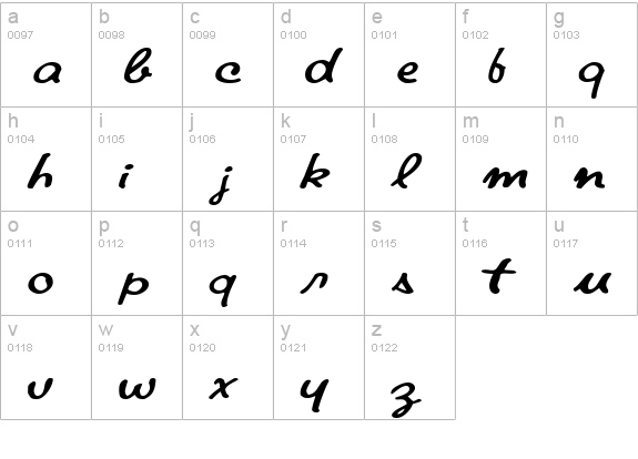 PompanoScriptSSK lowercase a-z preview