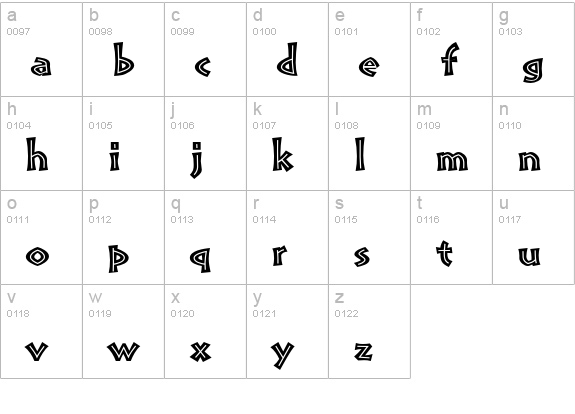 Pompeia Std Inline lowercase a-z preview