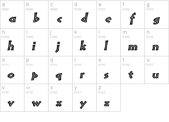 Pompeia Std Inline Italic lowercase a-z preview