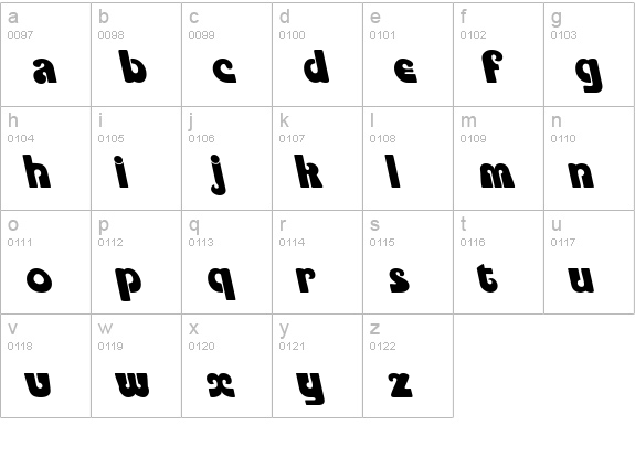 PookyDisplayBS lowercase a-z preview