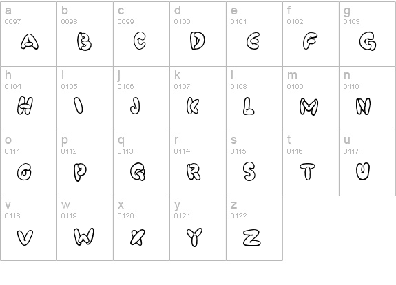 PooSmooth lowercase a-z preview