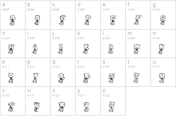 Pop Up Fontio lowercase a-z preview