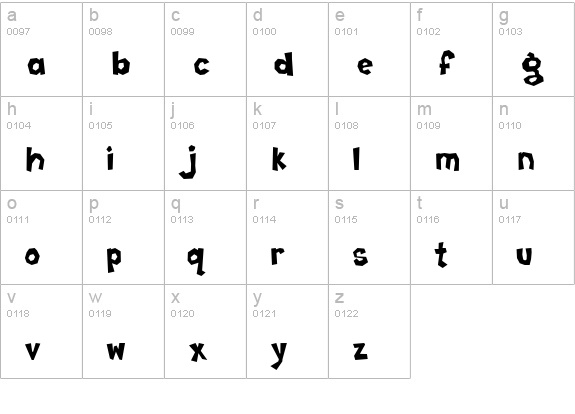 Poppycock lowercase a-z preview