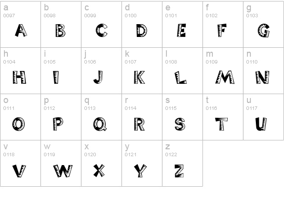 PopticsOne lowercase a-z preview