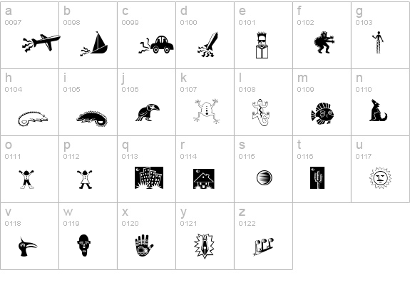 PopticsOneExtras lowercase a-z preview