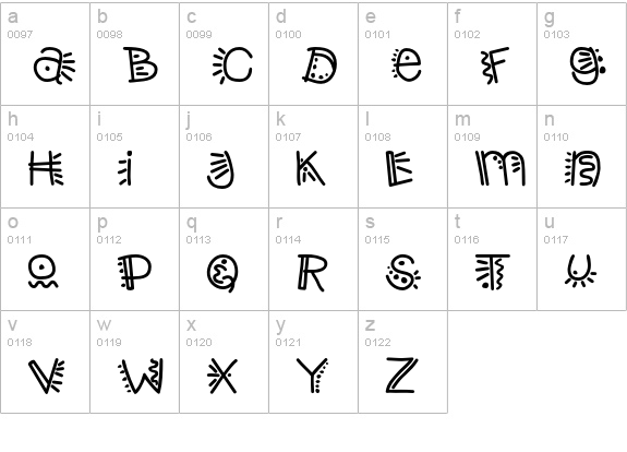PopticsThree lowercase a-z preview