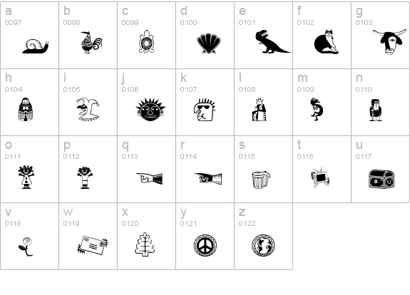 PopticsTwoExtras lowercase a-z preview