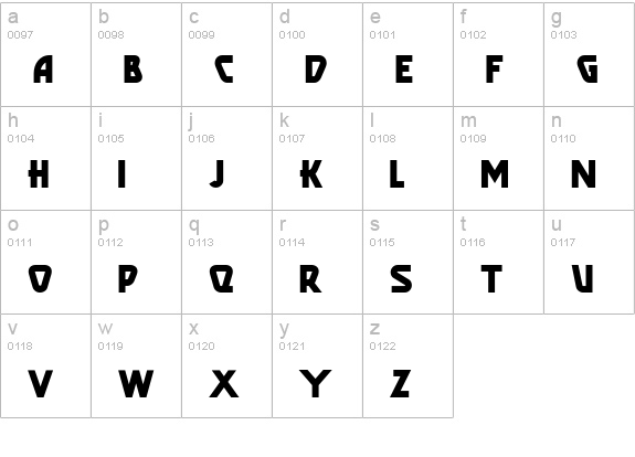 PopularCafeAA lowercase a-z preview