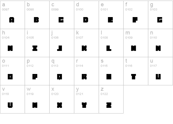 Porker lowercase a-z preview