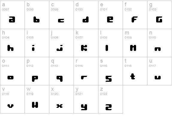 Pormask 2039 lowercase a-z preview