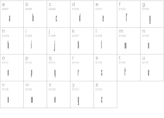 Portcullis lowercase a-z preview
