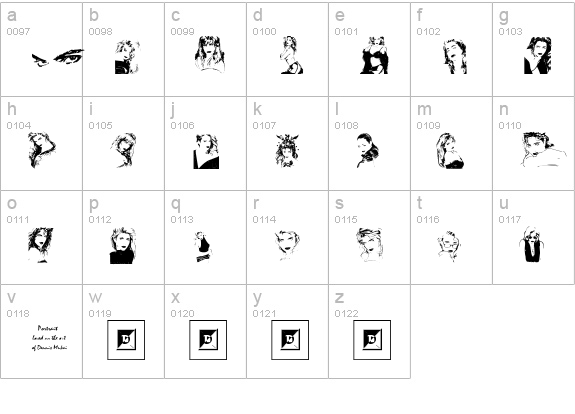Portrait lowercase a-z preview
