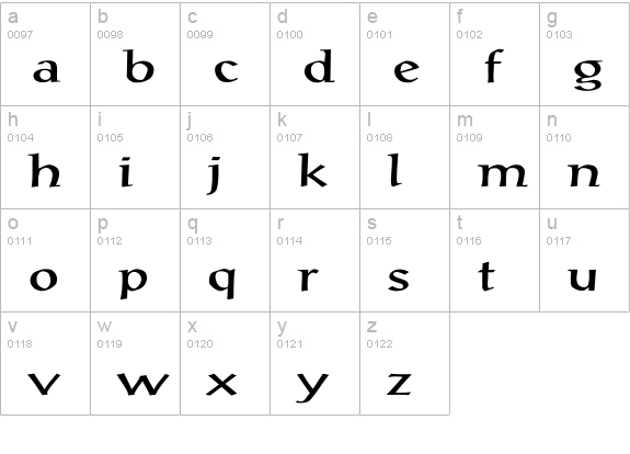 PostAntiqua-Roman Ex lowercase a-z preview