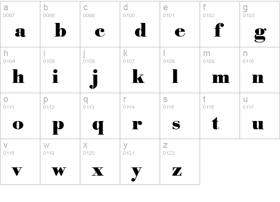 Poster Regular lowercase a-z preview