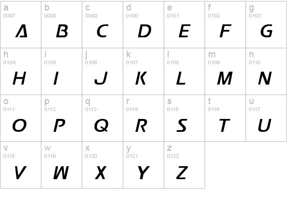 Postmaster lowercase a-z preview