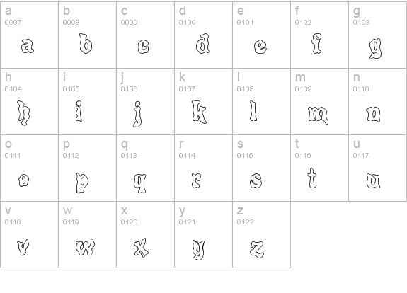 Poultrygeist Out lowercase a-z preview