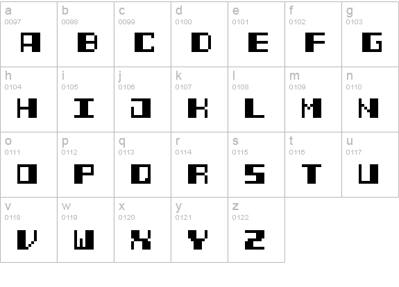 Power Pixel-7 lowercase a-z preview