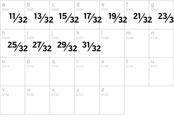 PoynterAgate-RegularFracOne lowercase a-z preview