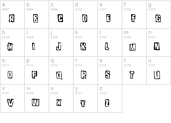 Pozofour lowercase a-z preview