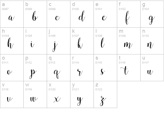 Pradyse lowercase a-z preview