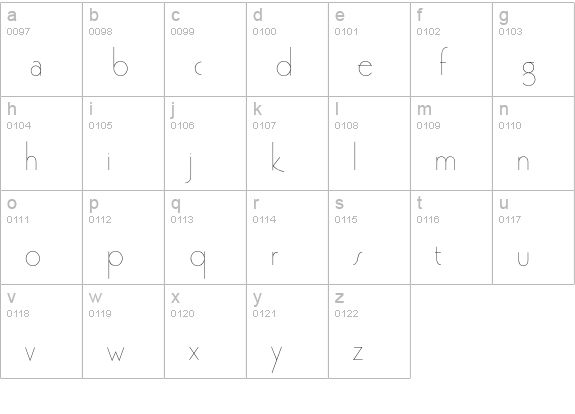PremierEF lowercase a-z preview