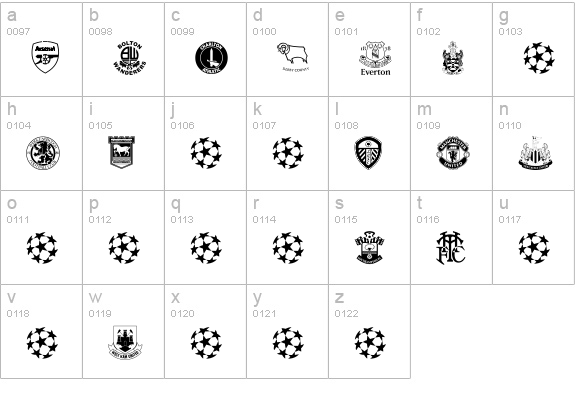 premiership lowercase a-z preview