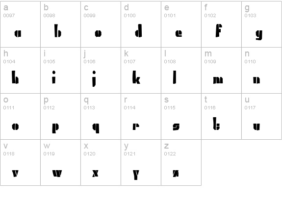 President Gas Ink lowercase a-z preview