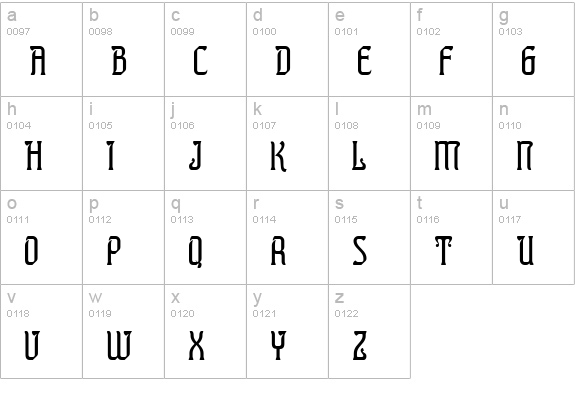 Presidente Tequila lowercase a-z preview