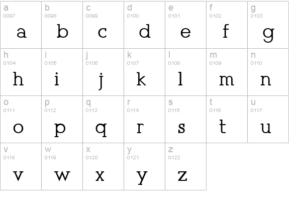 Presse (Unregistered) lowercase a-z preview