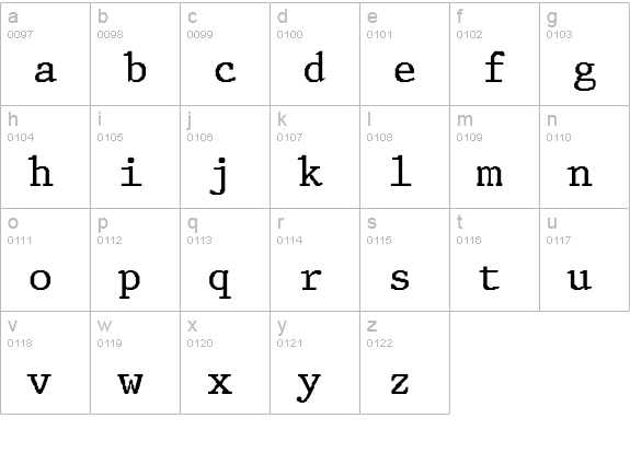 Prestige-Normal lowercase a-z preview