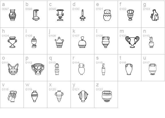 Pretty Pottery lowercase a-z preview