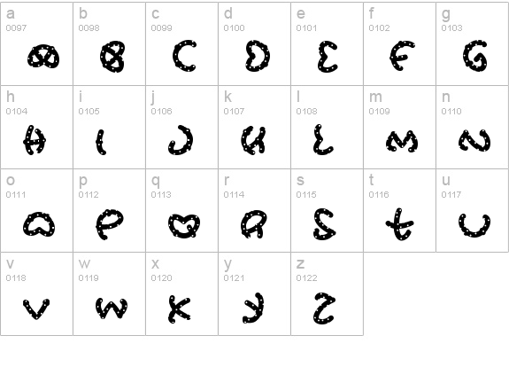 PretzSalted lowercase a-z preview